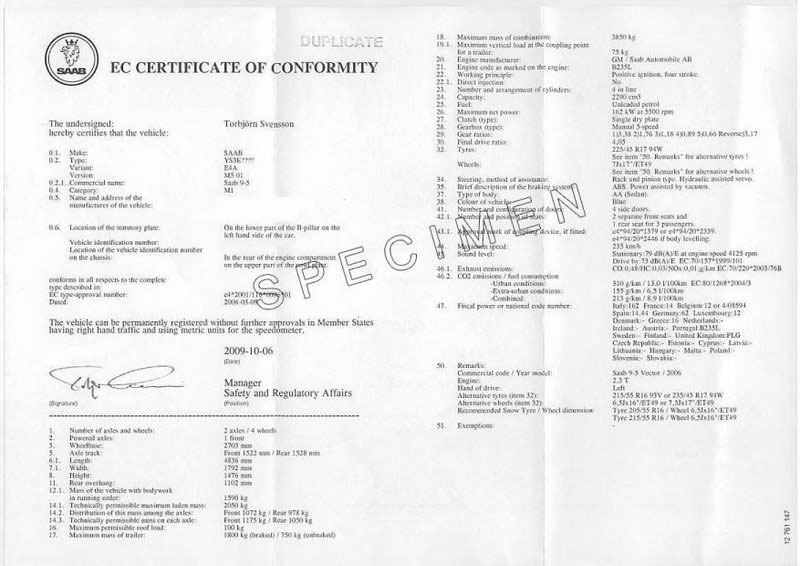 COC certificato di conformità UE